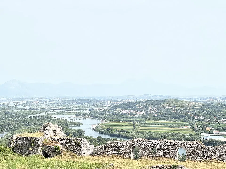 Shkodër and its waterways viewed from Rozafa Castle